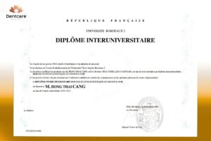 Bằng tốt nghiệp khóa học chuyên sâu tại Đại học Bordeaux, Pháp