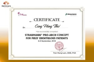 Chứng nhận hoàn tất khóa học của Tập đoàn Straumann (Thụy Sĩ)
